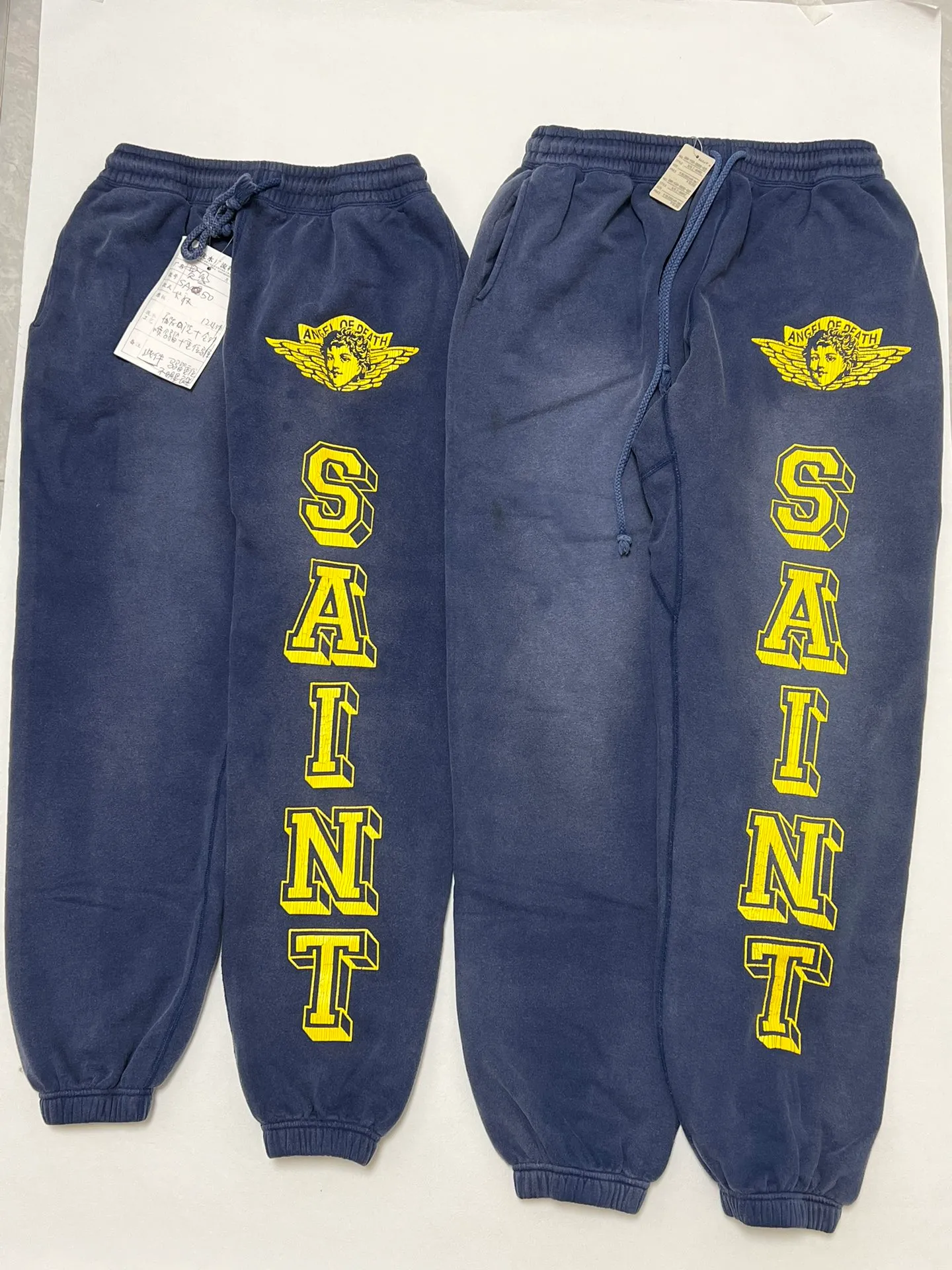 Zp vs proofing SAINT M×××××× ANGEL SWEATER PANTS/NAVY Angel Reborn Blue Sweatpants Washed Blue S-XL